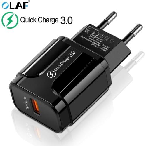 18W 3A Fast Charging USB Charger EU US Plug Quick Charge 3.0 Mobile Phone Charger QC3.0 Fast Charge for iPhone Samsung Xiaomi