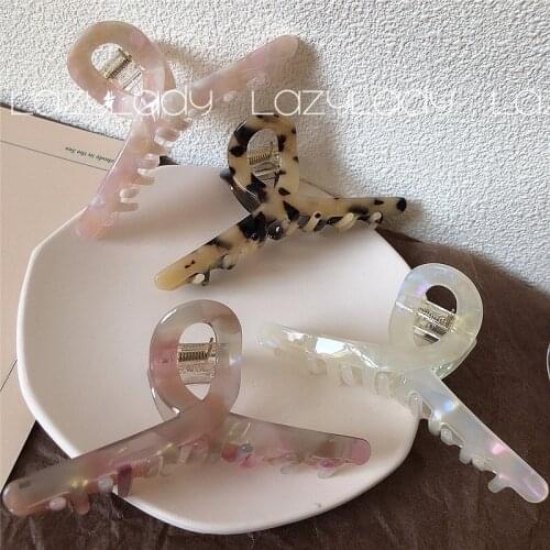 New Women Acetate Cross Large Hair Claws Leopard Print Hairpins Vintage Headband Hair Clips Barrettes Fashion Hair Accessories