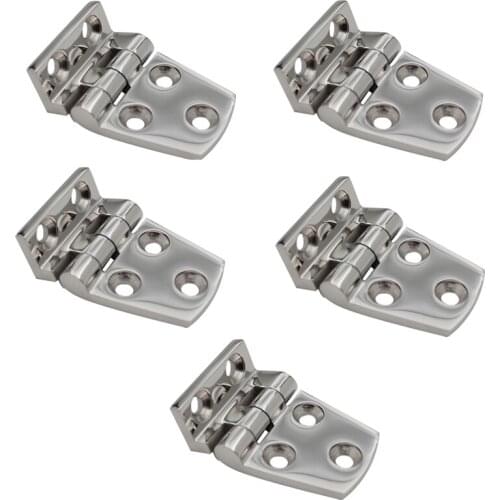 5pcs/lot corrosion resistant 38*54mm Marine grade 316 stainless steel mirror polished cast offset short side hinges for boat