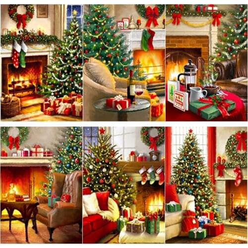5D DIY Diamond Painting Christmas Tree Diamond Embroidery Cross Stitch Full Square Round Drill Home Decor Crafts Christmas Gift