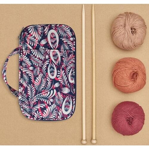 600D Crochet Hook Case Unique Pattern Wear Resistant Oxford Cloth Foldable Knitting Needle Pouch Storage Bags Organization