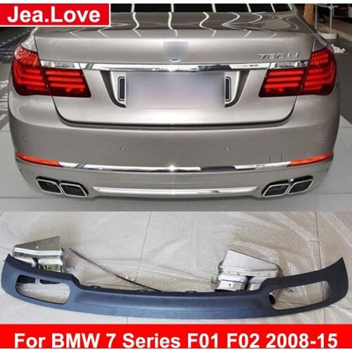 ABS Material Rear Bumper Lip Diffuser With Exhaust Muffer Pipes For BMW 7 Series F01 F02 730i 740i 760i 2008-15 Car Modification