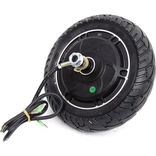 24V/36V/48V 8 inch 28KM/H 350W brushless hub motor, black disc brake, with solid tires, suitable for scooter/balance scooter