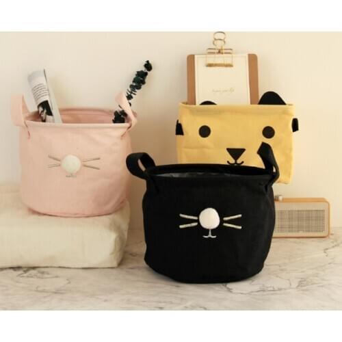 INS Large Baby Toys Canvas Bear Laundry Hanging Drawstring Bag Household Pouch Bag Housekeeping Toys