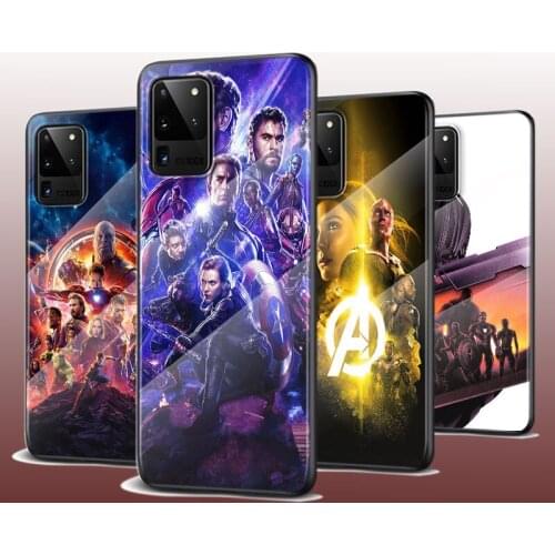 Tempered Glass Cover Marvel Avengers Member For Samsung Galaxy S21 Ultra Plus 5G M51 M31 M21 Phone Case