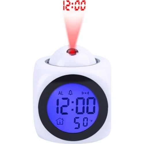 Creative Clock Projection Digital Weather LCD Snooze Clock Bell Alarm Display Backlight LED Projector Home Clock Timer