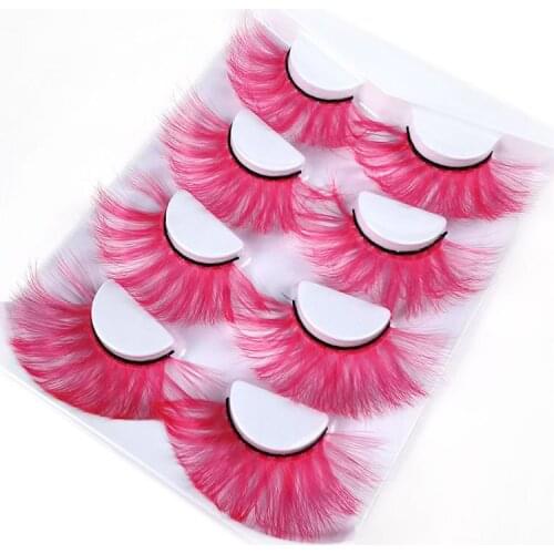 Color 3D Mink Fake Lashes Wholesale Stage Performances Natural Individual False Eyelashes Makeup Thick Fluffy Eye Lash Extension
