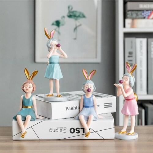 European-style Girl Resin Figure Ornaments Figurines Home Decoration Accessories for Living Room Ornaments for Home Decor