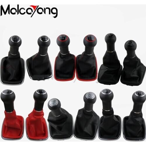 12mm 5 / 6 Speed Chrome Car Styling Gear Shift Knob Gaitor Boot For Volkswagen BORA GOlf MK4 / 4 IV / JETTA GTI 1999-2005