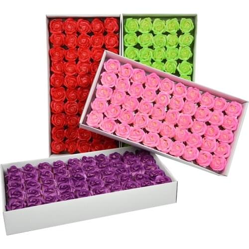 50pcs 5cm Artificial Soap Rose For Flower Arrangement Wedding Bouquet Party Birthday Souvenirs Gifts Favor Home Decoration