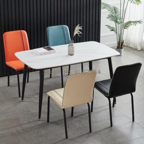 Italian Minimalist Dining Chair Modern Minimalist Net Red Restaurant Leather Art Backrest Stool Creative Personality Chair