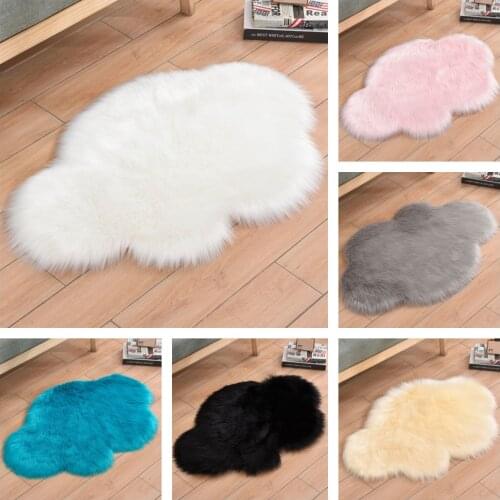 Faux Fur Carpet New Fashion Cloud Shape Carpets Long Plush Fluffy Shaggy Area Rugs Bedside Living Room Kids Room Sofa Seat Cover