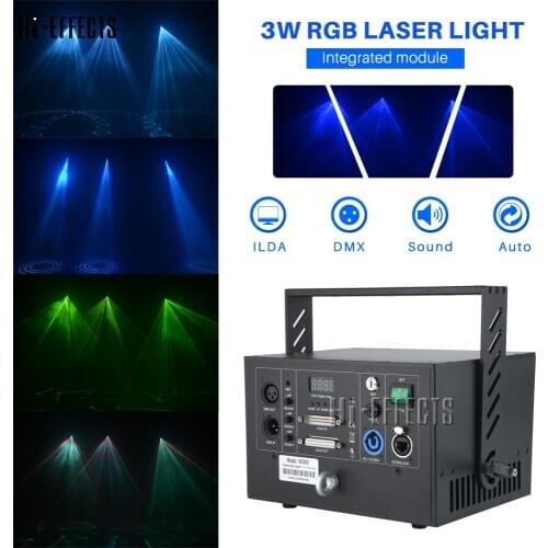 2/3W RGB Laser Stage Light Portable Laser Light Small Spot Laser DMX Channels Projector Disco Party Show Light
