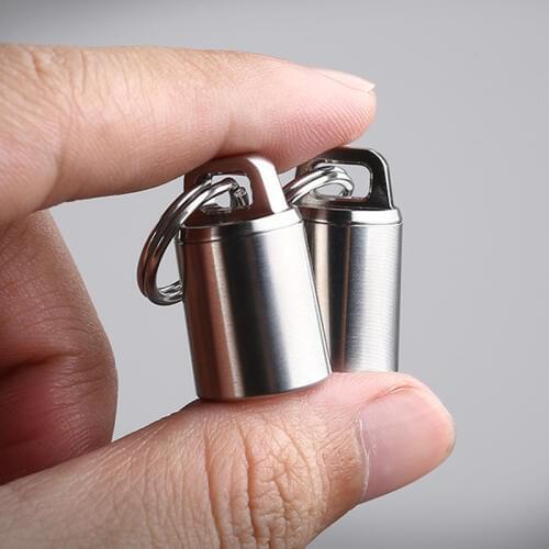 1PCS Small Titanium Alloy Seal Bottle Waterproof First Aid Bottles Mini Titanium Bottle Outdoor EDC Tool