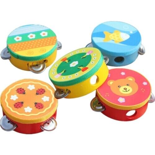 Cute Baby Kids Musical Tambourine Beat Instrument Educational Handbell Clap Drum Toys Baby Gift