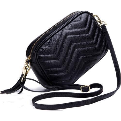 Fashion Genuine Leather Crossbody Bags for Women Luxury Handbags Female Shoulder Messenger Bags Tassel Tote Purse Bolsa Feminina