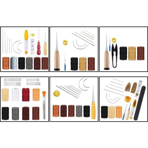 Leather Tools Variety Set DIY 2020NEW Hot Professional Multipurpose Sewing Manual Needle Splice Waxing Thimble Craftsmanship Kit
