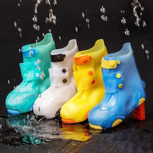 New Childrens Rainshoe Covers of 2021 Candy Color Waterproof Midleg Boot Cover PVC Anti-skidding and Wear-resisting shoes Cover