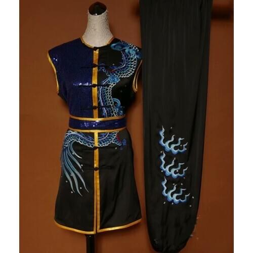 Wushu Clothing Martial Arts Uniform Sequin Embroidery Wing Chun Chinese Kungfu Uniform Wushu Staff Shaolin Kung Fu Uniform T2045
