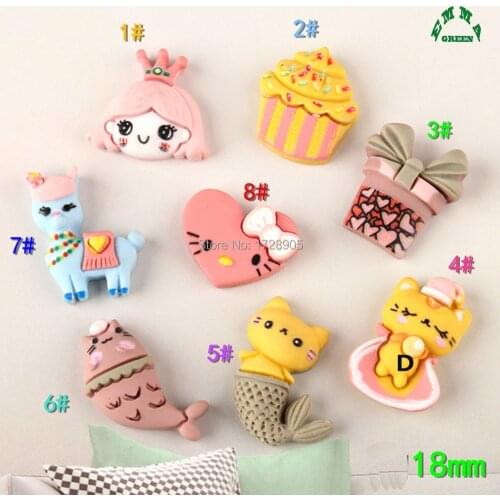Resin Slime Charms 10pcs 18mm cute Cartoon Additives Supplies Kit DIY Accessories Crafts