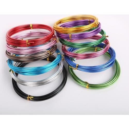Best Selling different colors 5m 12 gauge(2mm) Aluminum wire Soft Metal Floristry wire, for DIY Jewelry Findings & Craft Making