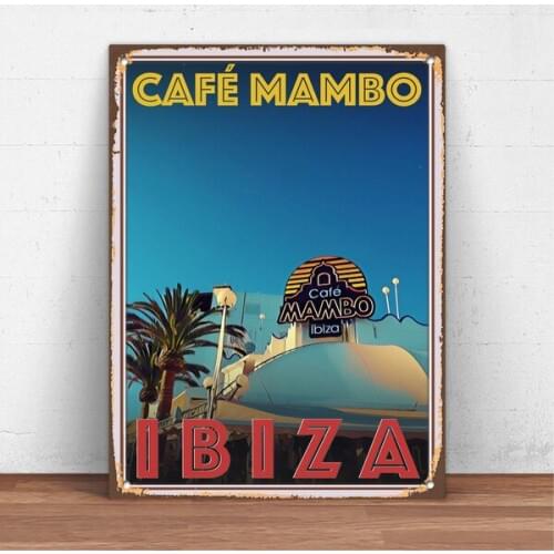 Retro Vintage Ibiza Spain Cafe Mambo Metal Tin Sign Metal Sign Wall Decor Fashion Art Decor Poster,Man Cave,Garage,Bar,Pub #1
