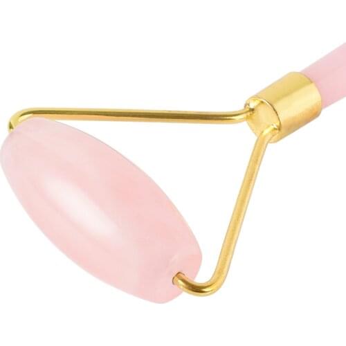 Natural Rose Quartz Roller Slimming Face Massager Lifting Tool Facial Massage Roller Stone For Neck Back Body Care Health Beauty