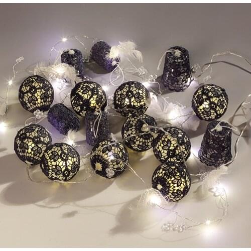 Christmas Deep Blue Lace Series Battery Powered String Lights Have Different Styles Decoration For Christmas Trees Windows Home