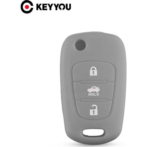 KEYYOU 10x For Kia K2 K3 K5 RIO Ceed Cerato Sportage SOUL For Hyundai Verna i20 i30 3BTN Silicone Flip Car Key Cover Case