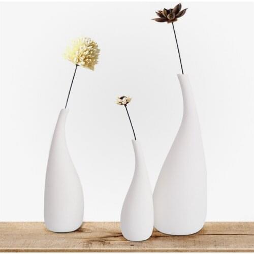 Nordic Ceramic Flower Vase White Flower Arrangement Decoration Vases For Centerpieces For Weddings Living Room Home Decor