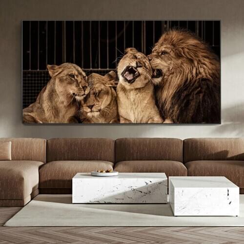 Modern African Lions Animal Posters and Prints Canvas Painting Wall Art Poster for Living Room Big Size Picture No Frame Cuadros