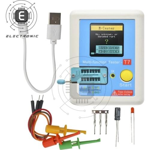 TCR-T7 Transistor Tester ESR Diode Triode Capacitance MOS/PNP/NPN LCR ESR TFT LCD Screen Tester Multimeter T7