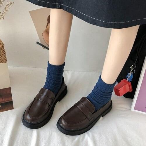 LLUUMIU shoes lolita shoes women japanese style School Girls Jk Uniform Shoes College PU Leather Platform High Quality Shoe