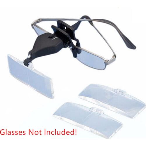 1.5X 2.5X 3.5X LED Eyeglasses Magnifying Glass Clip-on Reading Magnifier