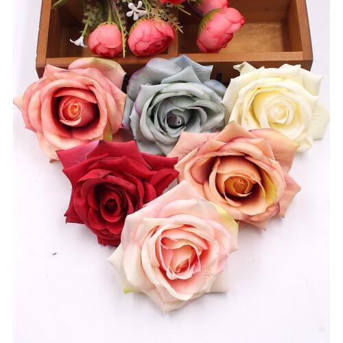 4Pcs/Lot 10cm Gorgeous Nonwovens Rose Tea Bud Branch For Wedding Home Party Accessories Diy Handmade Wreath Garland Clothing