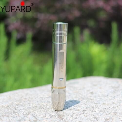 YUPARD q5 LED stainless steel jade glare flashlight jade 3modes 18650 rechargeable battery yellow light outdoor flashlight