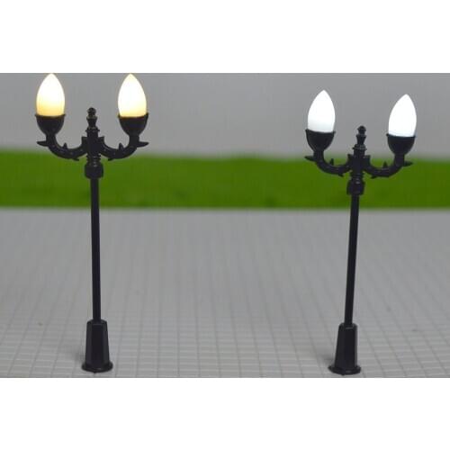 Railway Train Lamp Miniature Garden light 3v Led Plastic 7.2cm Double-head Sand Table Architecture Building Layout 50pcs/lot