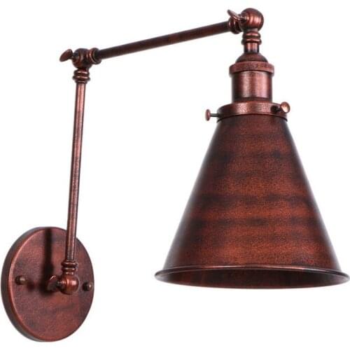 Golden Long Arm Wall Lamp Vintage Bedroom Loft Adjustable Industrial Wall Lights Sconce LED Edison Style Home Lighting