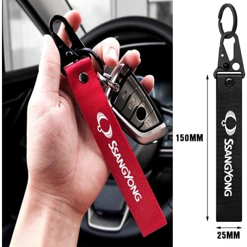 1pc For Ssangyong Tivolan Korando Rexton 2 Kyron Tivoli Blade Car Lanyard Pendant Keychain Streamer Keyrings gifts Collections