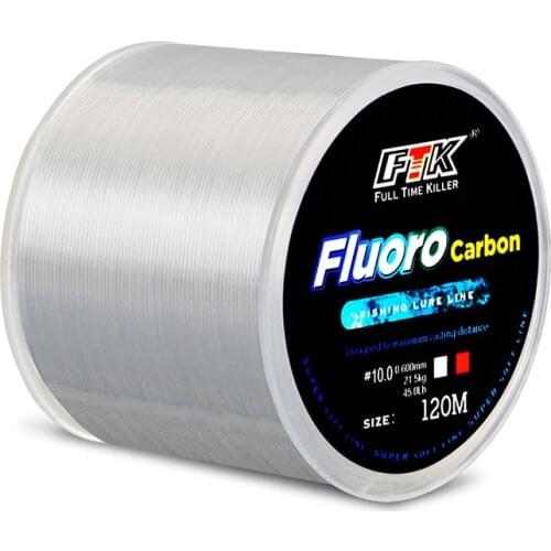 120M Fluorocarbon Coating Fishing Line0.20mm-0.60mm 7.15LB-45LB Carbon Fiber Leader Line Fishing Lure Wire Sinking Line for carp