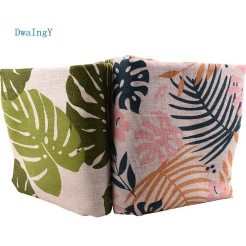 2 Color leaves Series Cotton Linen Fabric For Patchwork DIY,Quilting,Sewing,tablecloth,pillowcase,Placemat Cushion Half Meter