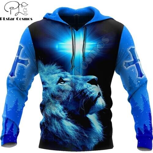 2020 Fashion Mens hoodies Keeper Light In The Darkness Blue Lion Hoodie Sweatshirt Harajuku Streetwear Unisex Casual Jacket