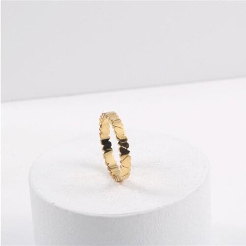 2021 Trend Luxury Jewelry Pave Hearts Lightning Promotion Bridal Wedding Ring Stainless Steel Simple Golden Women Ladies Present