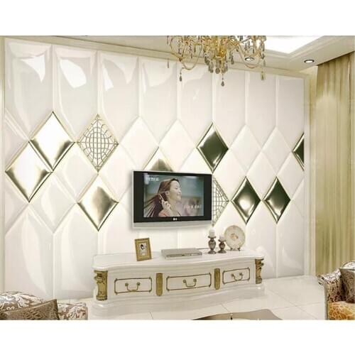 Beibehang brick wallpaper 3d Custom luxury gold rhombic Jane European soft bag wall papel de parede 3d wall 3d wallpaper walls