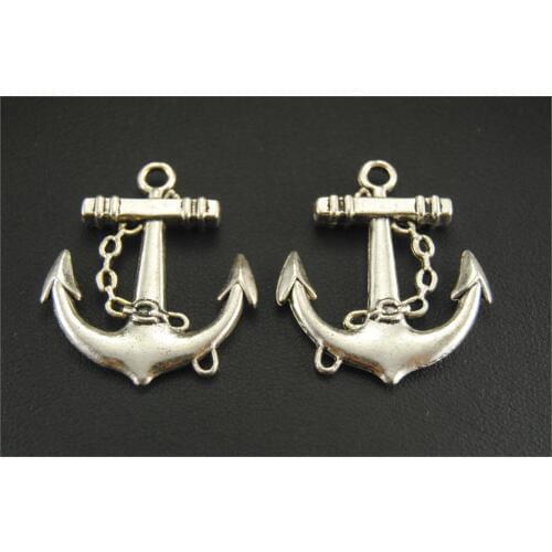 5pcs/lot Silver Color Thick Anchor Charms Jewelry Pendants Sea Travel Talisman Metal Charms For Jewelry Making A26