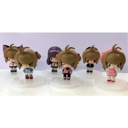 6PCS/lot Japanese anime figure Q version Kawaii card captor sakura action figure collectible model toys for girls