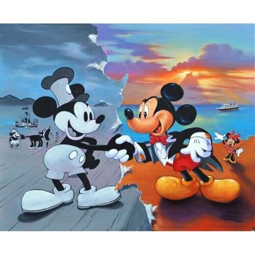 Full Square Round 5D Diamond Embroidery Cartoon Mickey Mouse Diamond Painting Disney Cross Stitch Kits Mosaic Home Decor