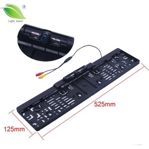 Auto Parktronic EU Car License Plate Frame Rear View Camera HD Night Vision Rear View Camera Reverse Rear Camera With 4 IR Light
