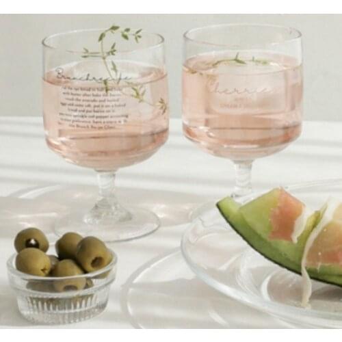 175ml Korean INS Internet Popularity Lettered Goblet Popular Style Juice Dessert Ice Cream Cup Special Whisky Brandy Wine Glass