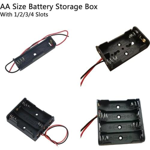 AA Size Power Battery Storage Case Box Holder Leads With 1 2 3 4 Slots Container Bag DIY Standard Batteries Charging Droship